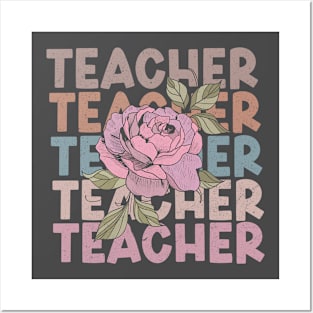 Teacher Life Appreciation Day School Floral Posters and Art